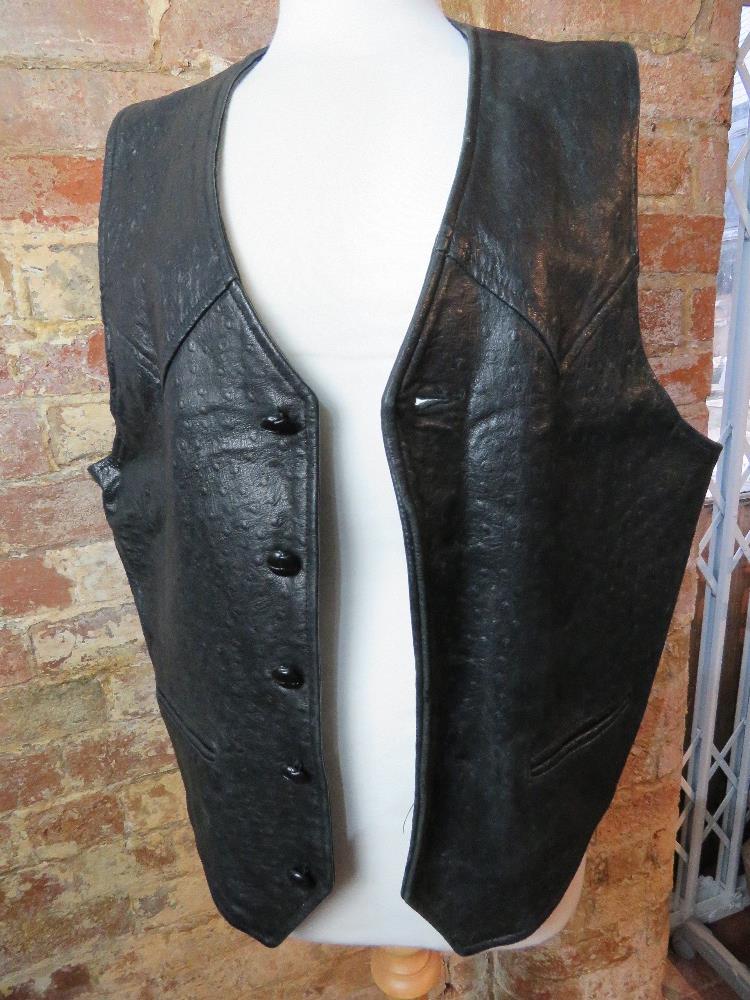 A lamb leather 'Gator' print waistcoat b