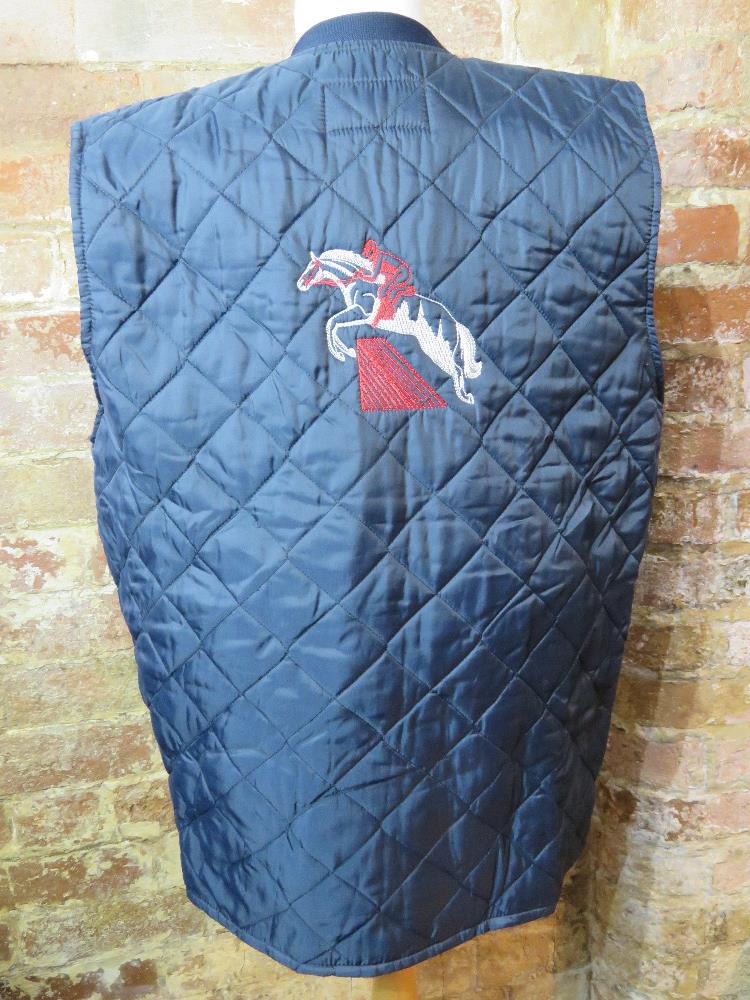 A men's horse riding gillet in navy blue