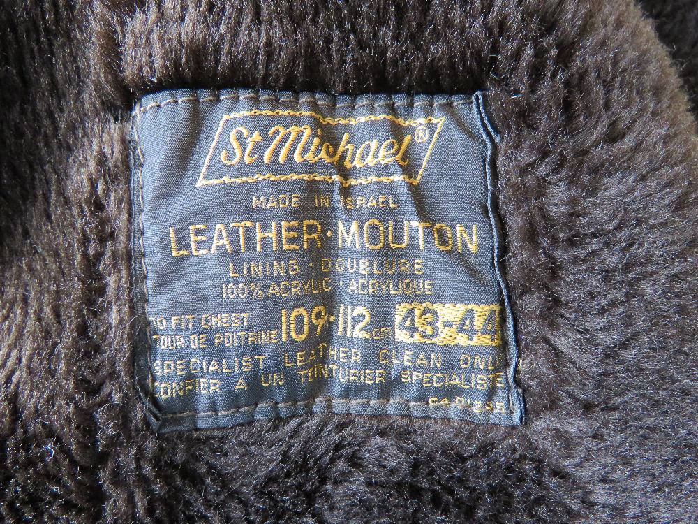 A brown leather mouton (sheepskin) coat - Image 3 of 3