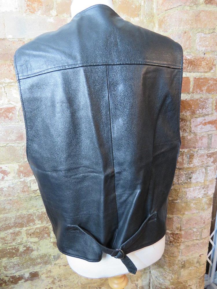 A 100% black leather waistcoat size XL. - Image 2 of 3