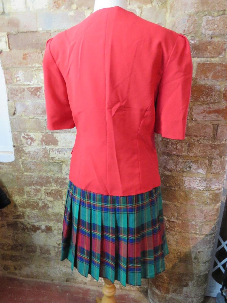 A c1980s blazer and tartan skirt suit, j - Image 2 of 3