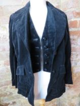A ladies 100% cotton black velvet jacket