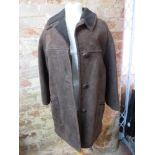 A vintage brown sheepskin coat, no appar