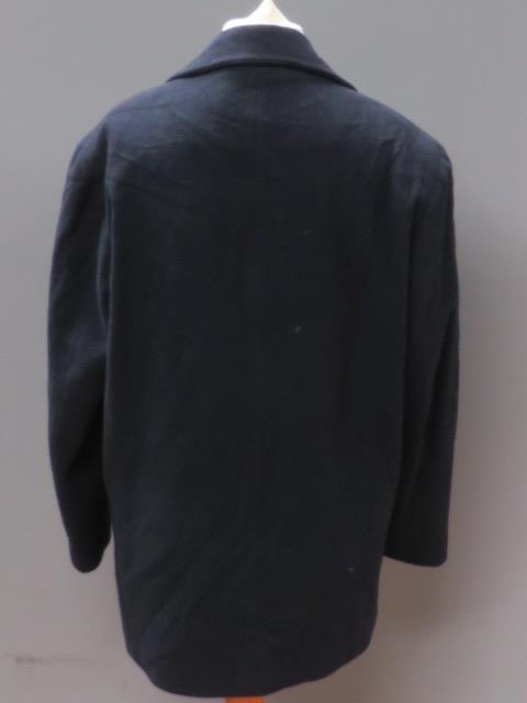A navy blue belted woollen coat by Deben - Image 2 of 3