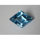 A loose blue topaz gemstone approx 15 x 11 x 6.3mm.