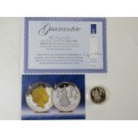 The Royal Mint Queens 80th Birthday silver Proof coin in protective pod with certificate.