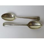 A pair of Victorian HM silver tablespoons having London hallmark upon and weighing 93.5g / 3ozt.