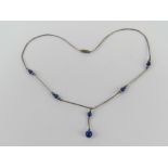 A Native American style lapis lazuli and beaded necklace.