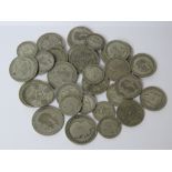 A quantity of assorted pre 1947 half silver coinage, 352.8g.