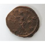 A copper Antoninanus of the Gallo-Roman Emporor Victorinus, minted in Cologne around AD 268.