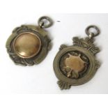 Two HM silver fob medallions, each hallmarked for Birmingham, 14g.