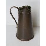 A copper thermos type glass having enamelled lining,