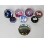 Five Caithness glass paperweights being 'Cauldron', 'Limelight', 'On the Wings of a Dove',