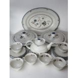 A Royal Doulton part dinner and tea service in Old Colony pattern inc meat plate, tea pot, six cups,