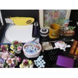 A quantity of assorted ceramics and collectables inc Royal Worcester cake plate in original box,