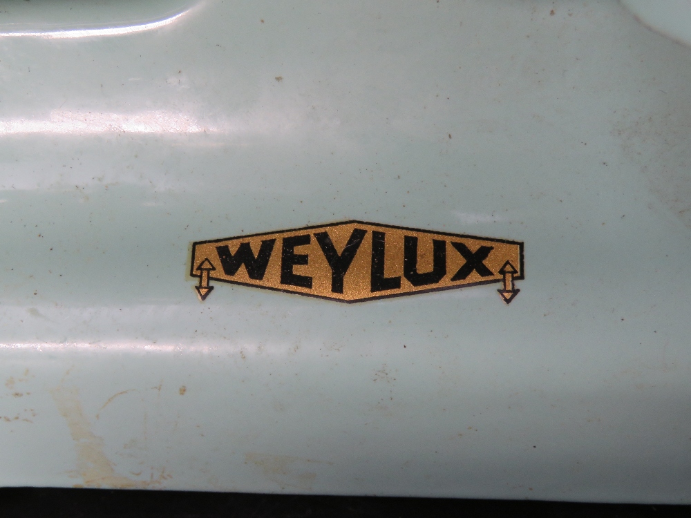 A green painted Weylux 'The Princess' set of weighing scales together with silver painted weights. - Image 7 of 7