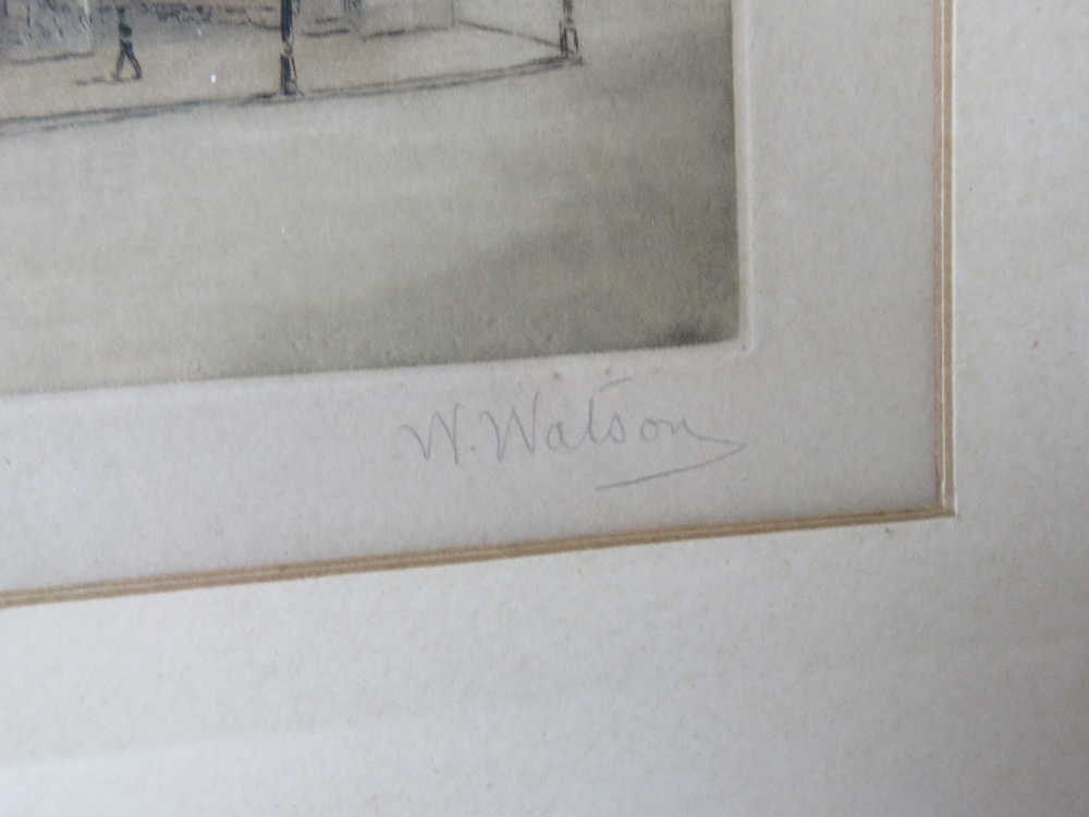 A signed print of a W Watson sketch of Notre Dame, framed and glazed. - Image 3 of 3