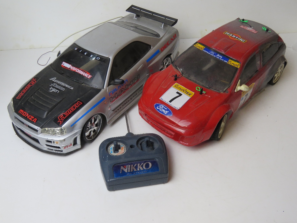 A Nikko Nissan Skyline RC car with controller,