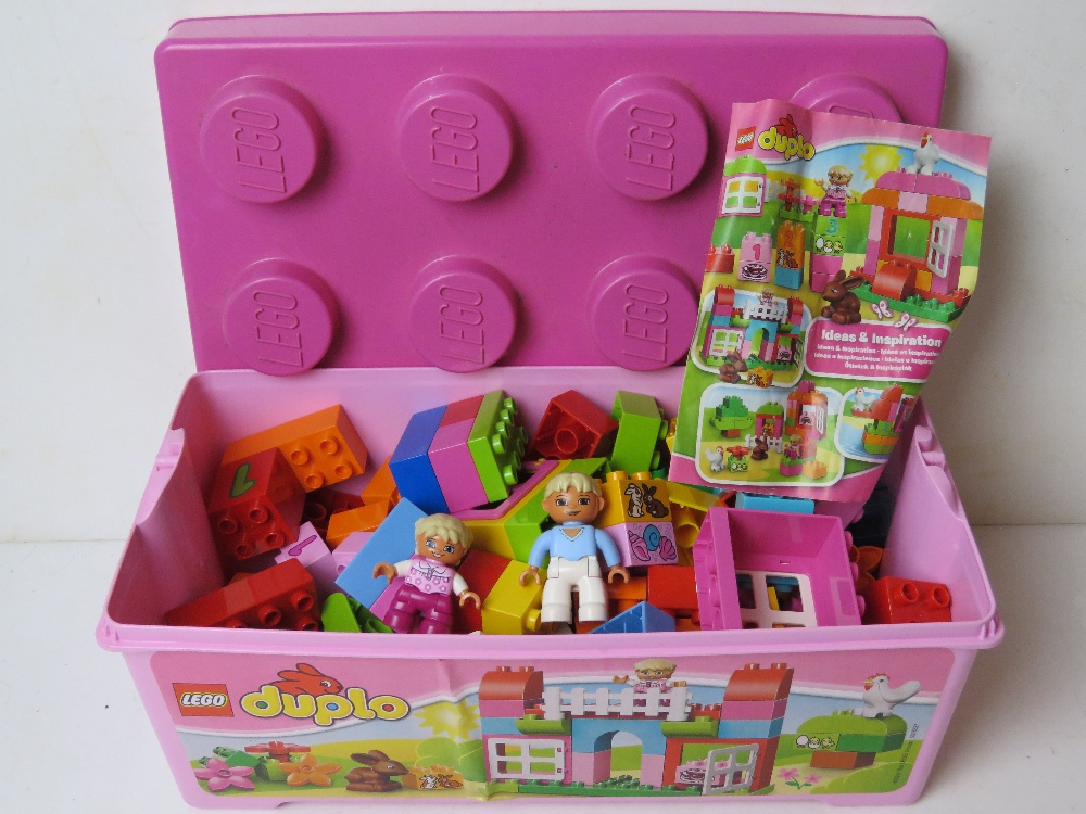 Lego Duplo inc figures in pink storage b