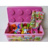 Lego Duplo inc figures in pink storage b