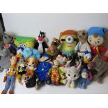 A large quantity of assorted cuddly toys inc Noddy's Toyland and Friends, Silvester the Cat,