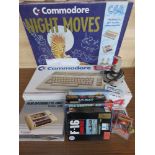 A Commodore 'Night Moves' C64 home computer console. Includes games, joystick, etc. Untested.