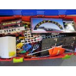 A large quantity of Scalectrix inc Formula One racing cars, accessories, start banner,