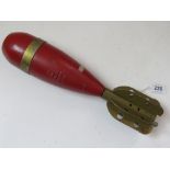 An inert WWII British 10lb smoke mortar,