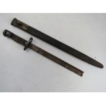 A 1907 pattern SMLE bayonet with scabbar