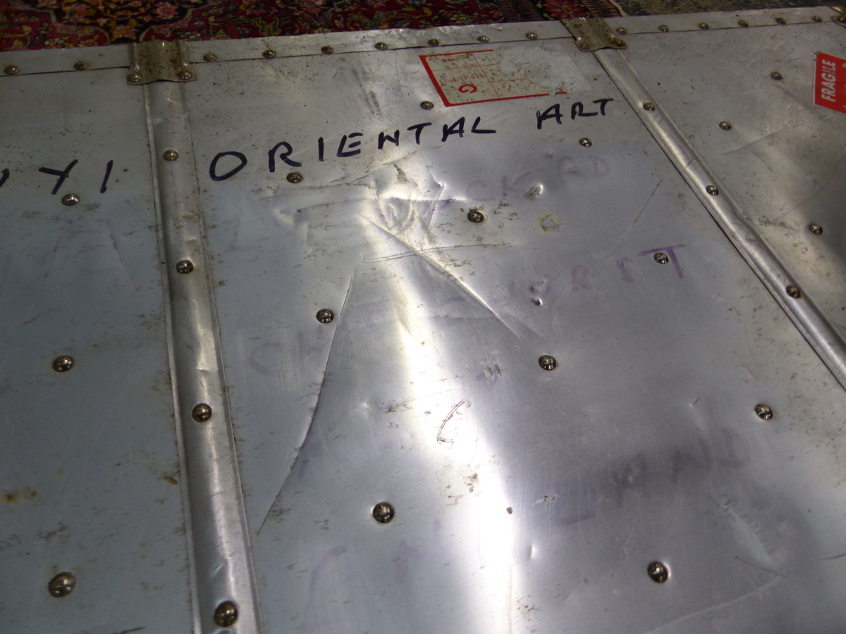 A LARGE ALLOY CABIN TRUNK. - Image 3 of 14