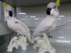 A PAIR OF CROWN STAFFORDSHIRE COCKATOO (NO.2 DESIGNED BY J.T.JONES)