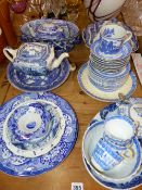 VARIOUS BLUE AND WHITE CHINA WARES.