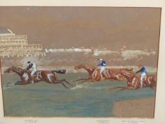 FINCH MASON (1850 - 1915) "THE DERBY 1888" AND "THE LANDSCAPE PLATE 1893" TWO SIGNED WATERCOLOURS