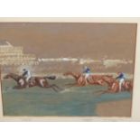 FINCH MASON (1850 - 1915) "THE DERBY 1888" AND "THE LANDSCAPE PLATE 1893" TWO SIGNED WATERCOLOURS