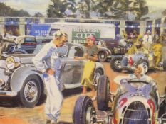 WALTER GOTSCHKE (1912-2000), ARR. THE 1937 MONACO GRAND PRIX, EDITION AUTOMOBILE, TWO UNFRAMED