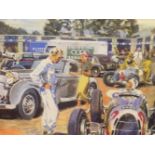 WALTER GOTSCHKE (1912-2000), ARR. THE 1937 MONACO GRAND PRIX, EDITION AUTOMOBILE, TWO UNFRAMED