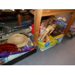 A LARGE COLLECTION OF VINTAGE TOYS, DOLLS, BOARD GAMES ETC.
