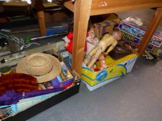 A LARGE COLLECTION OF VINTAGE TOYS, DOLLS, BOARD GAMES ETC.