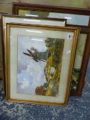 H REYNOLDS. (EARLY 20th C.) TWO LANDSCAPE WATERCOLOURS OF WINDMILLS, SIGNED 27.5x38cms, TOGETHER