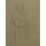 SIR WILLIAM ROTHERSTEIN. (1872-1945) ARR. STANDING FIGURE, A PREPARATORY DRAWING FOR THE PAINTING OF