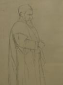 SIR WILLIAM ROTHERSTEIN. (1872-1945) ARR. STANDING FIGURE, A PREPARATORY DRAWING FOR THE PAINTING OF