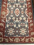 AN ORIENTAL FLAT WEAVE RUNNER. 275 x 93cms. TOGETHER WITH A SMALL KELIM MAT AND TWO MACHINE MADE