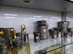 A COLLECTION OF ANTIQUE AND VINTAGE DAIRY MEASURES ETC.