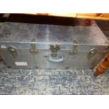 A LARGE ALLOY CABIN TRUNK.