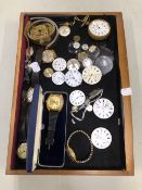 A COLLECTION OF ANTIQUE AND LATER POCKET AND WRIST WATCH MOVEMENTS AND SPARES.