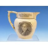 A RICHARD HALL & SON JUG COMMEMORATING THE 1824 VISIT OF GENERAL LA FAYETTE TO THE UNITED STATES