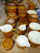 A COLLECTION OF RETRO HORNSEA SAFFRON PATTERN KITCHEN WARES.