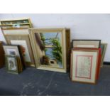 A LARGE COLLECTION OF DECORATIVE PAINTINGS AND FURNISHING PICTURES, INCLUDING LANDSCAPES, FLORAL