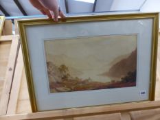 G.F. ROBSON (EARLY 19th.C.) THE UPPER PART OF LOCH LOMOND. SIGNED VERSO, WATERCOLOUR. 28 x 46.5cms