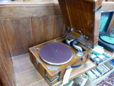 A GENERAL GRAMOPHONE AGENCY, DELHI WOODEN CASED WIND UP GRAMOPHONE.